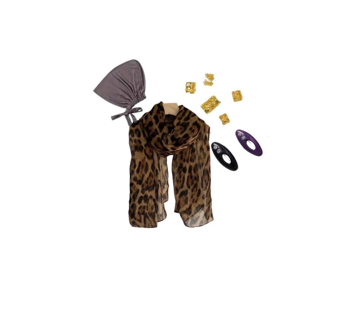 Cheetah Print Modal Hijab Set