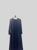 Glamorous Black Medina Abaya With Gold And Black Detailing